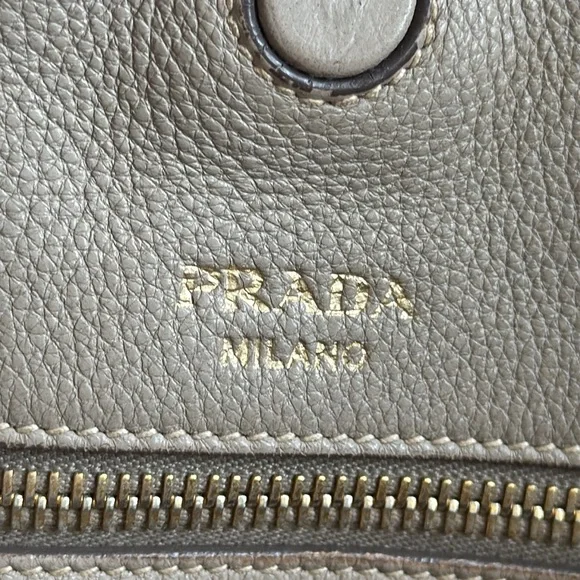 PRADA MILANO Logo Shoulder Hand Tote Bag Leather - Picture 13 of 17